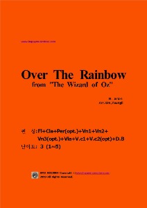 알렌-Over The Rainbow (현악5부+Fl+Cla+Per(opt.)) 난이도:3오케스트라악보, 앙상블 연주용 편곡악보, 오케스트라편곡사이트